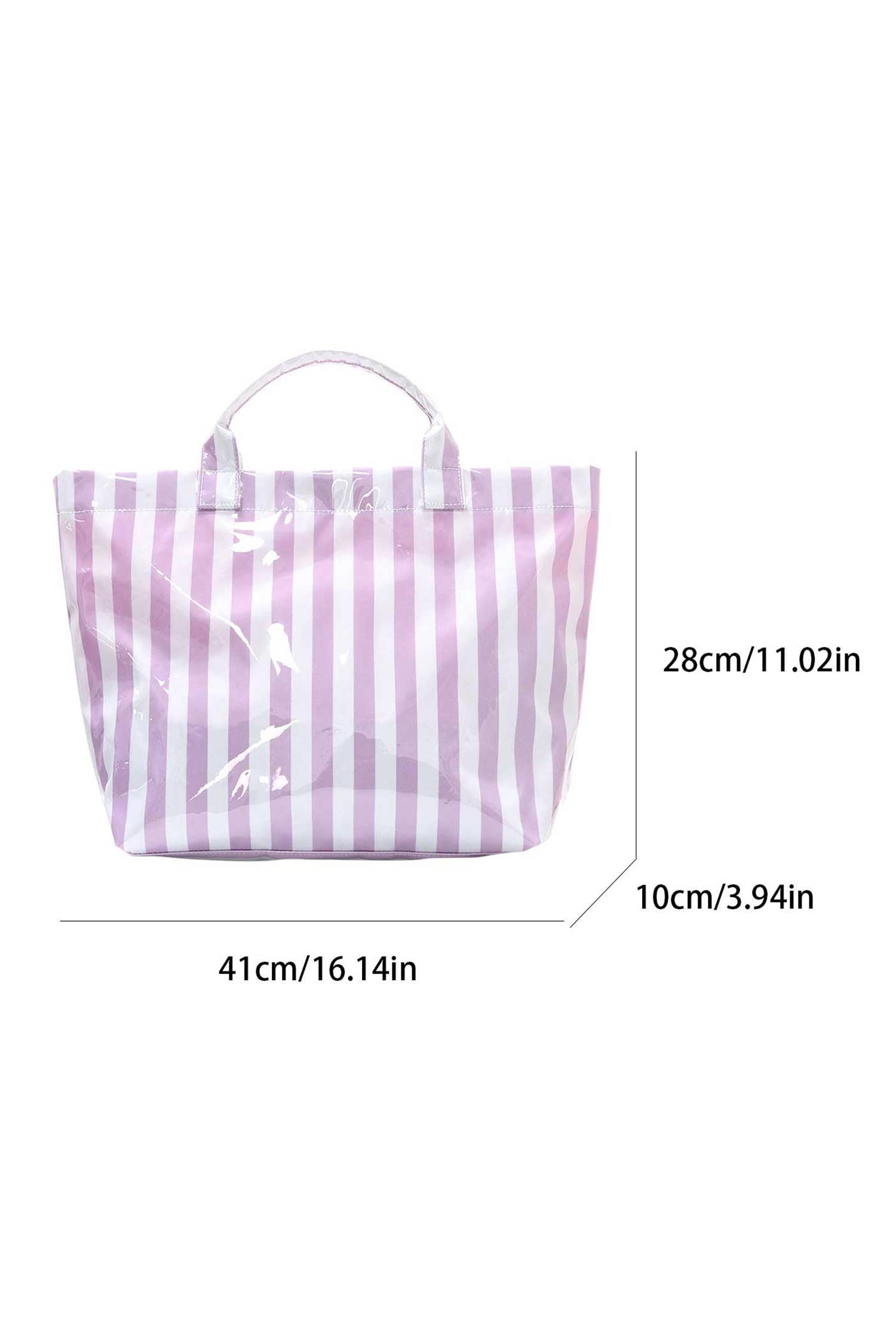 Glossy Striped Large Tote Bag