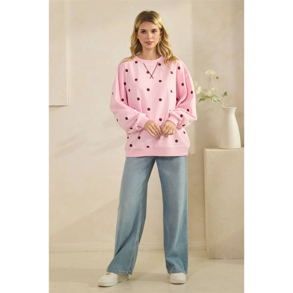 Polka Dot French Terry Top