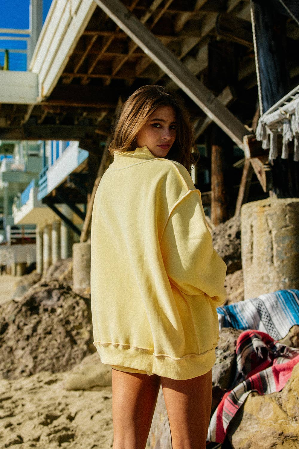 DILLY DALLY & LOLLY GAG Reversible Mockneck Sweatshirt