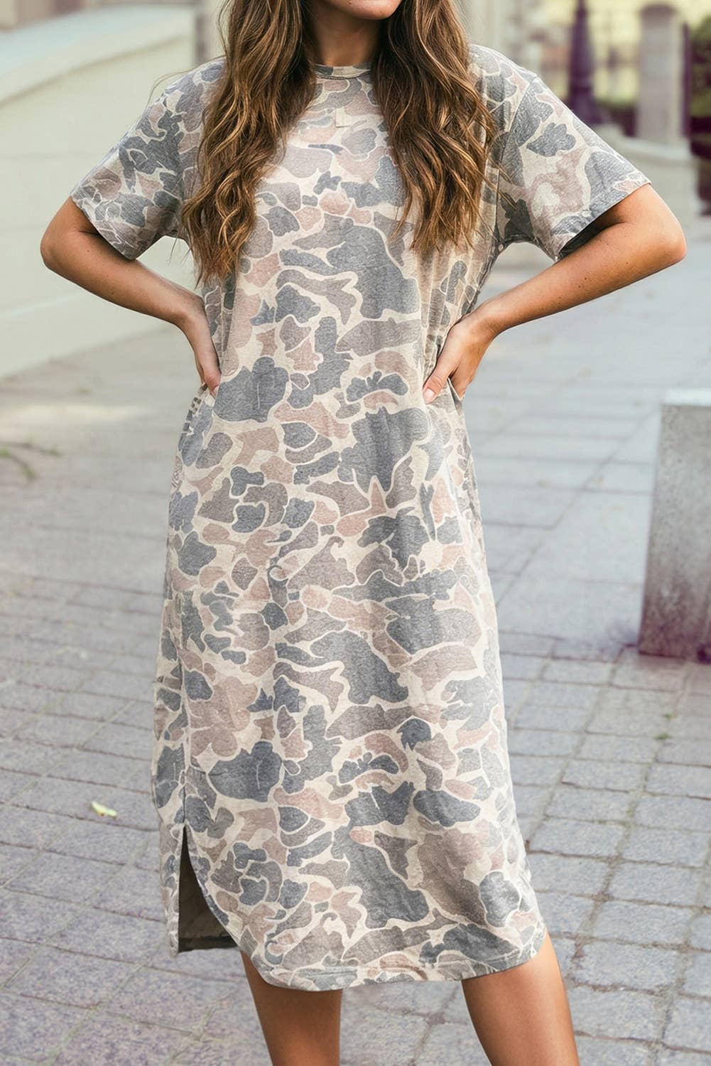 Camo Midi T-Shirt Dress