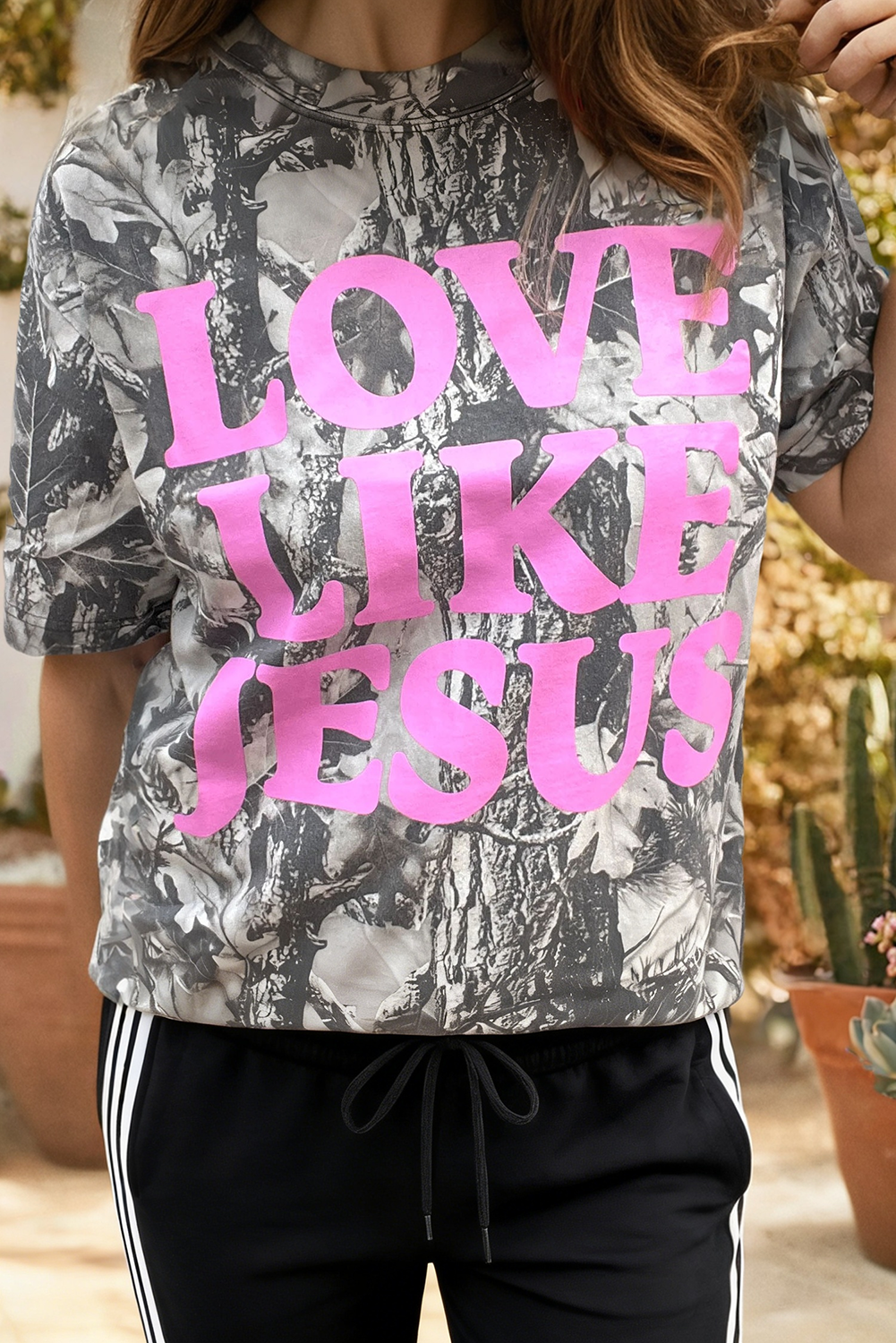 Camo Pink Love Like Jesus Tee