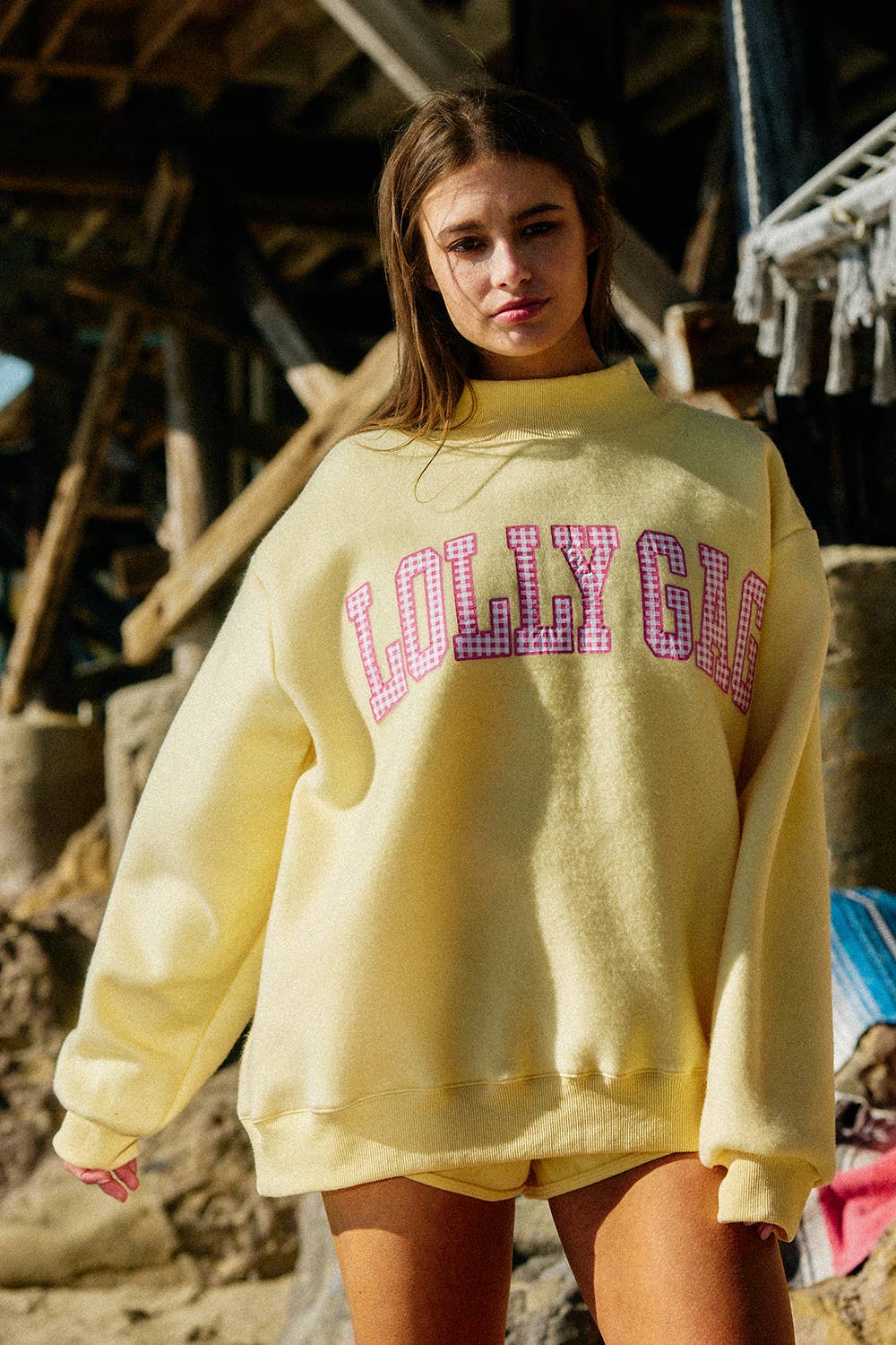 DILLY DALLY & LOLLY GAG Reversible Mockneck Sweatshirt