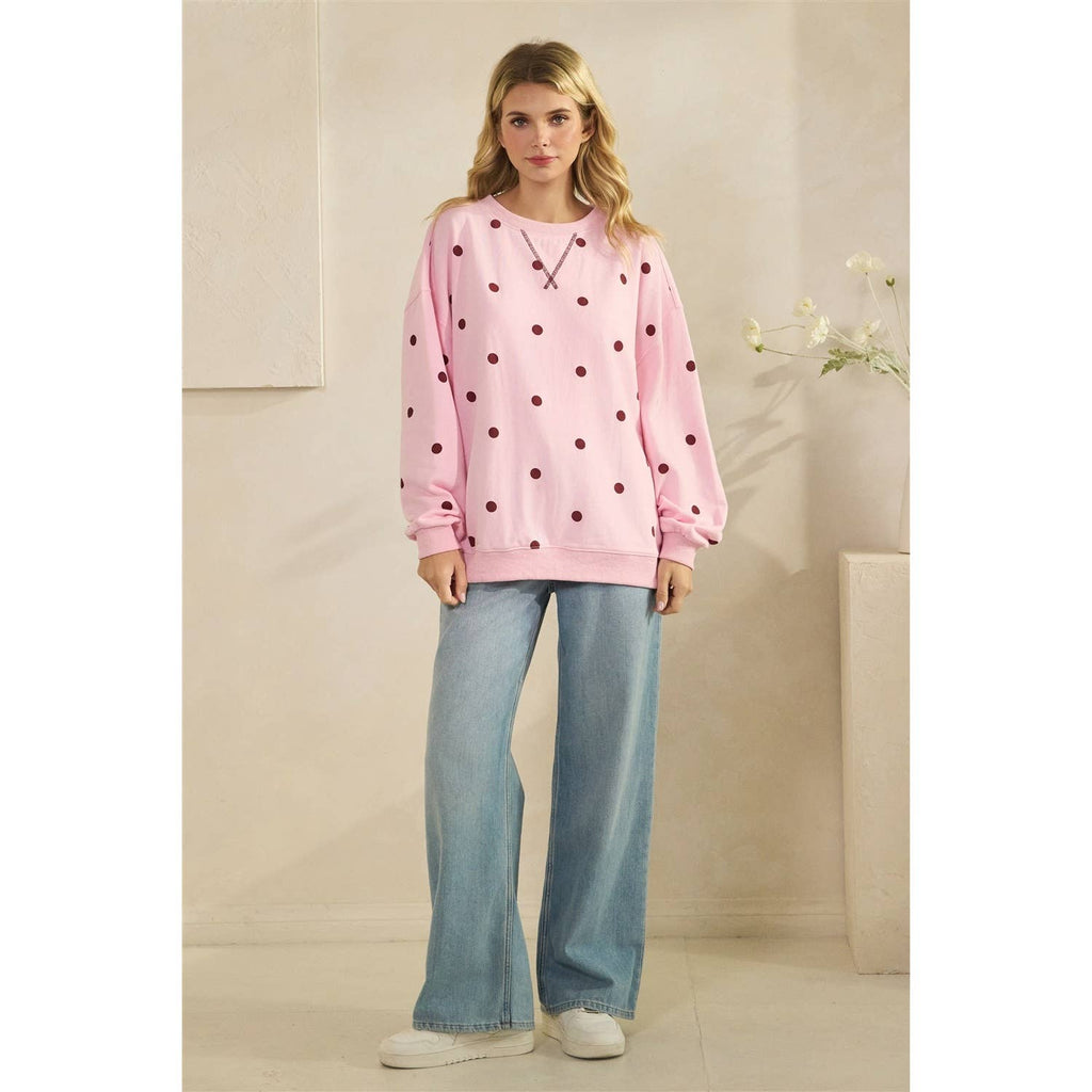Polka Dot French Terry Top