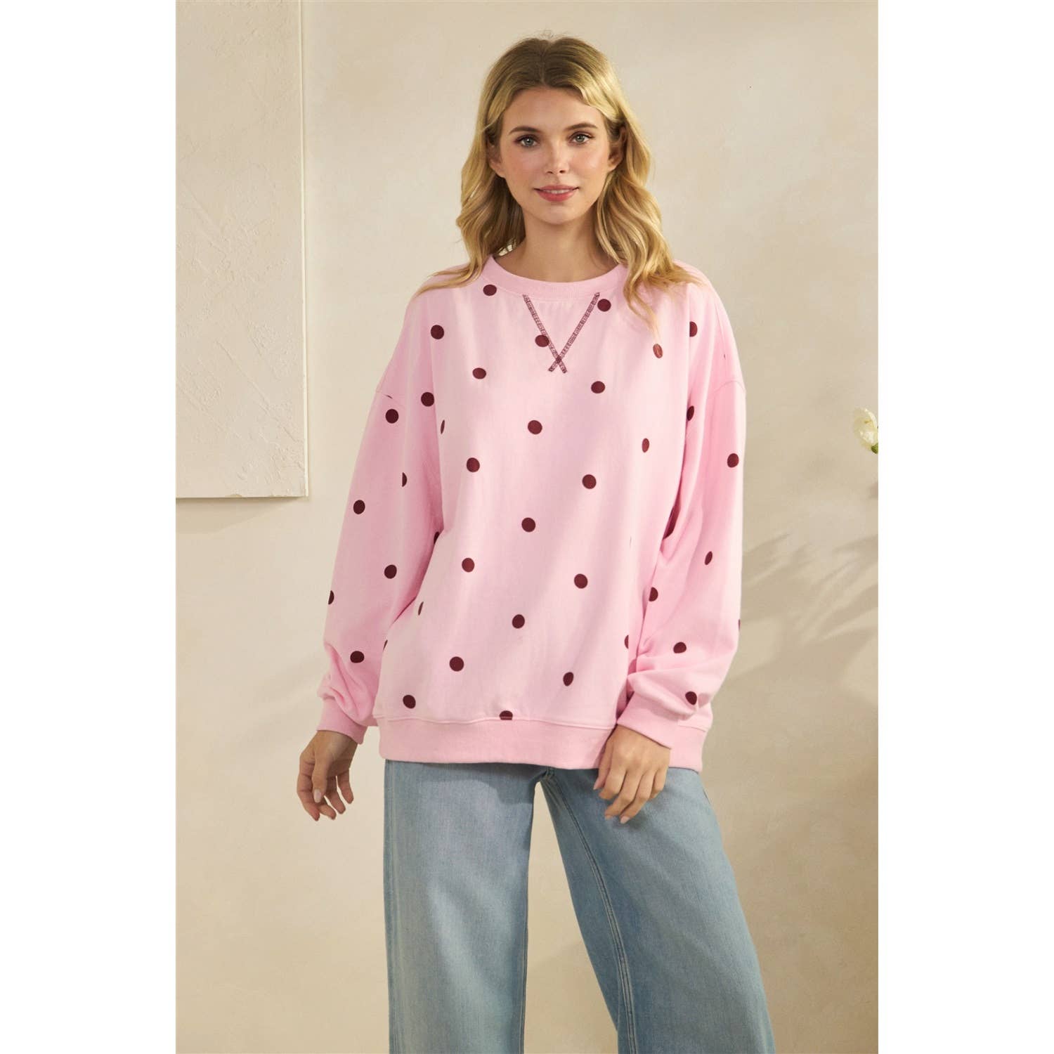 Polka Dot French Terry Top