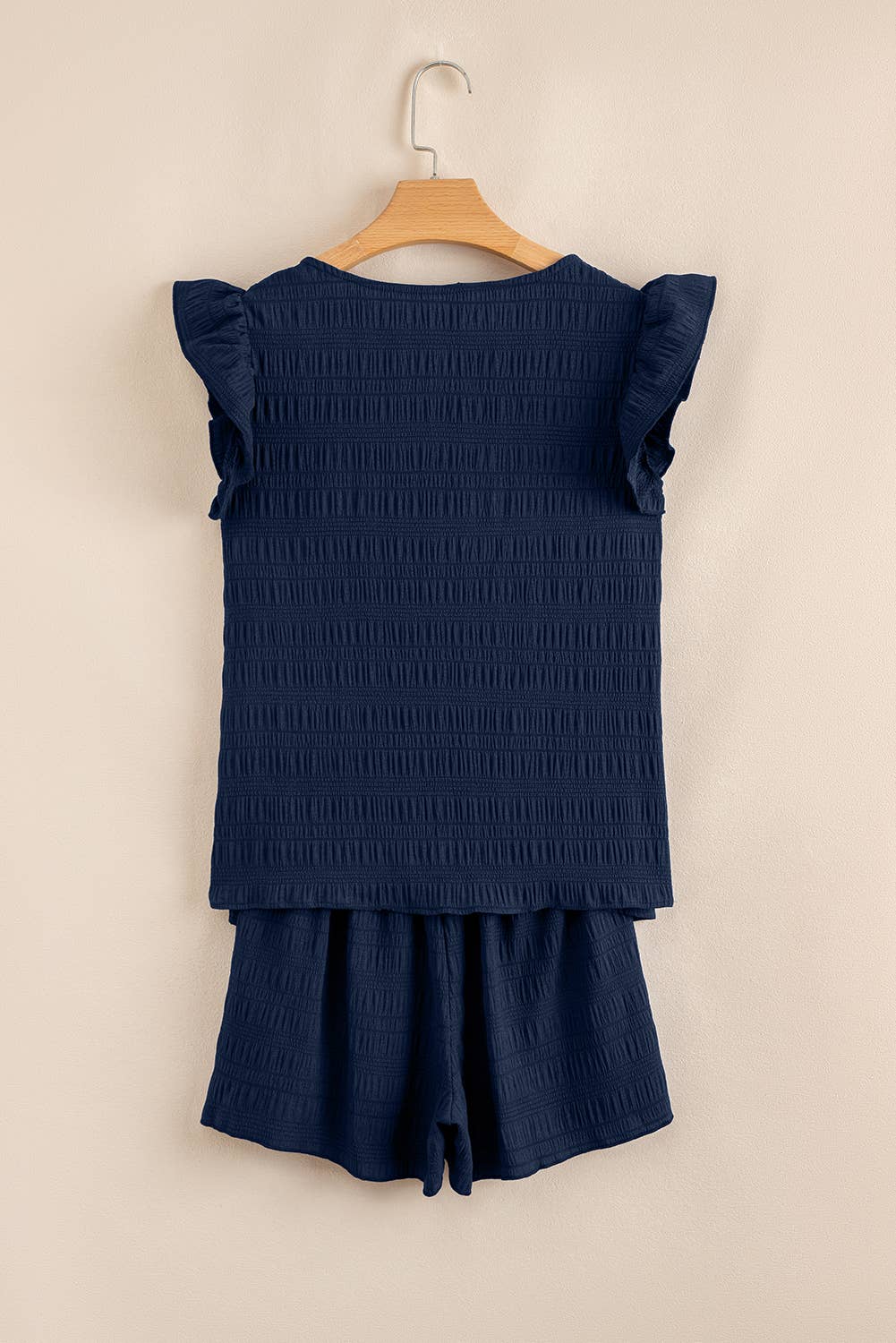 Ruffled Sleeve Top and Bottom Set