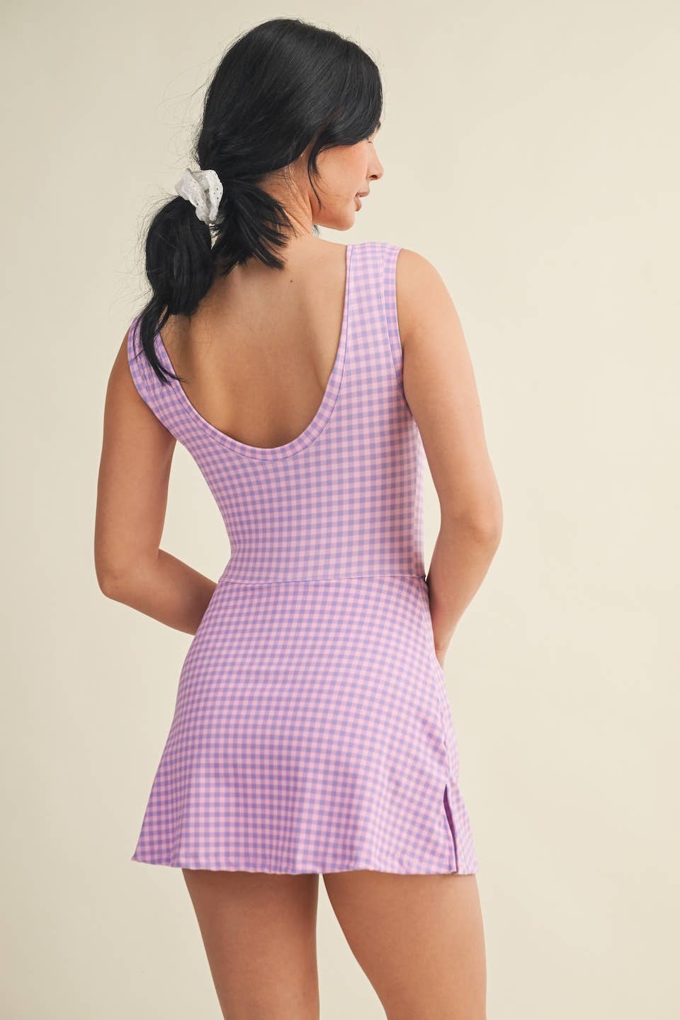 Wrap Tie Gingham Athletic Dress