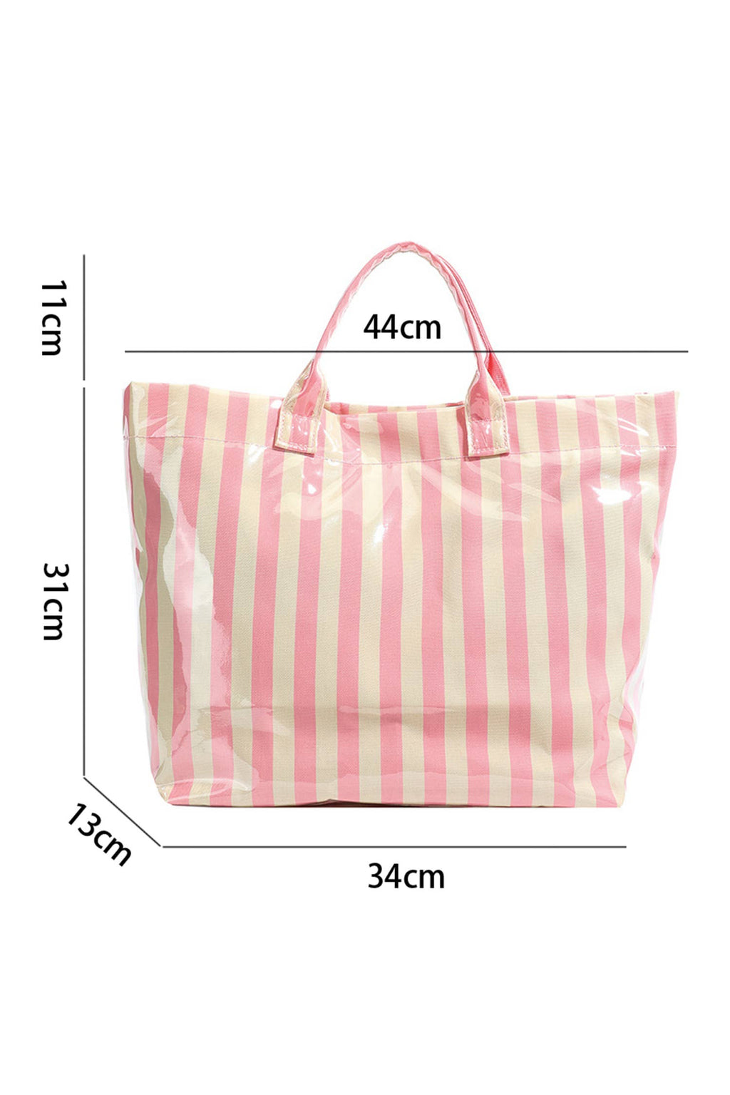 Glossy Striped Large Tote Bag