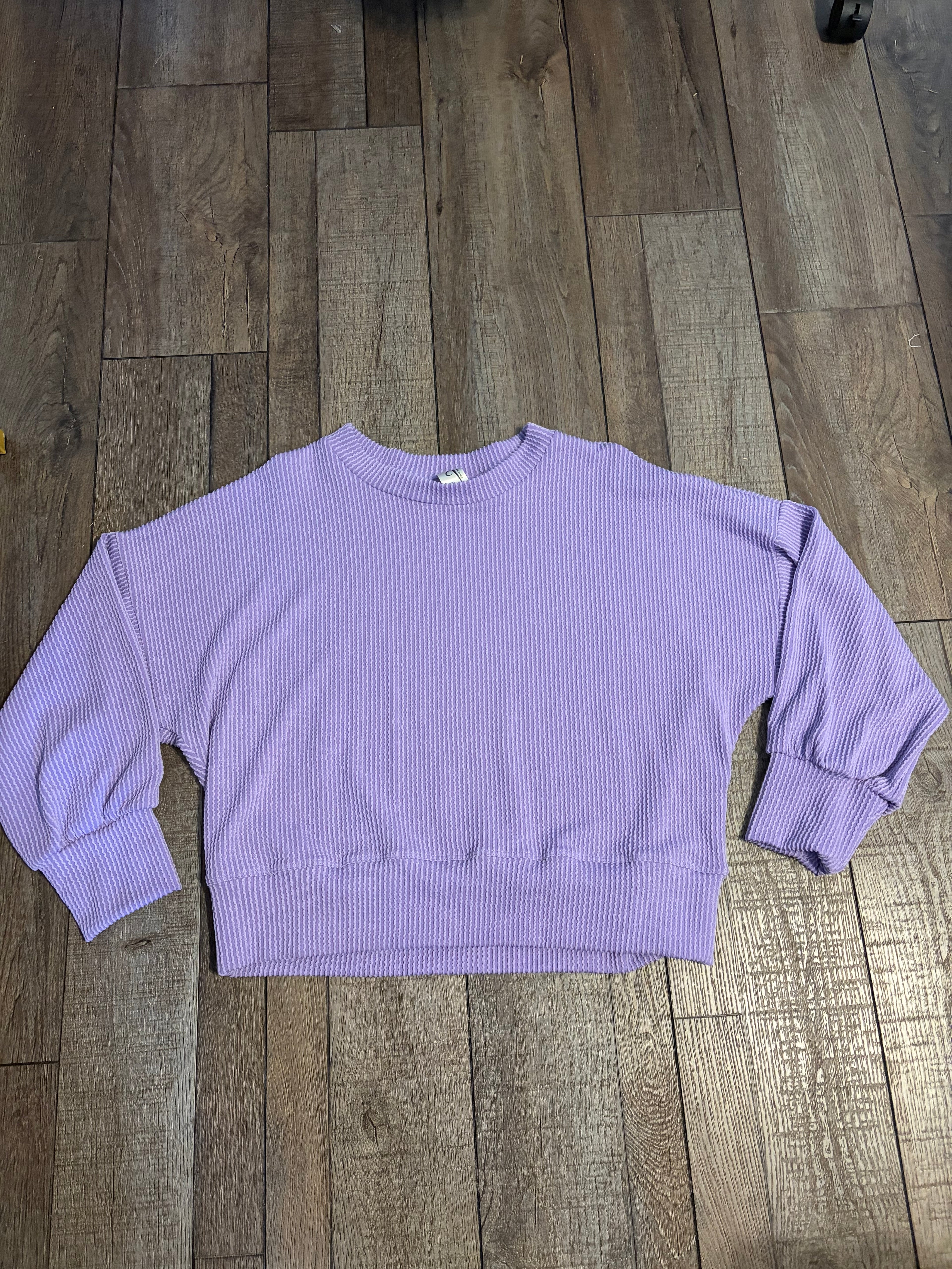 Lilac Ribbed Long Sleeve Shirt