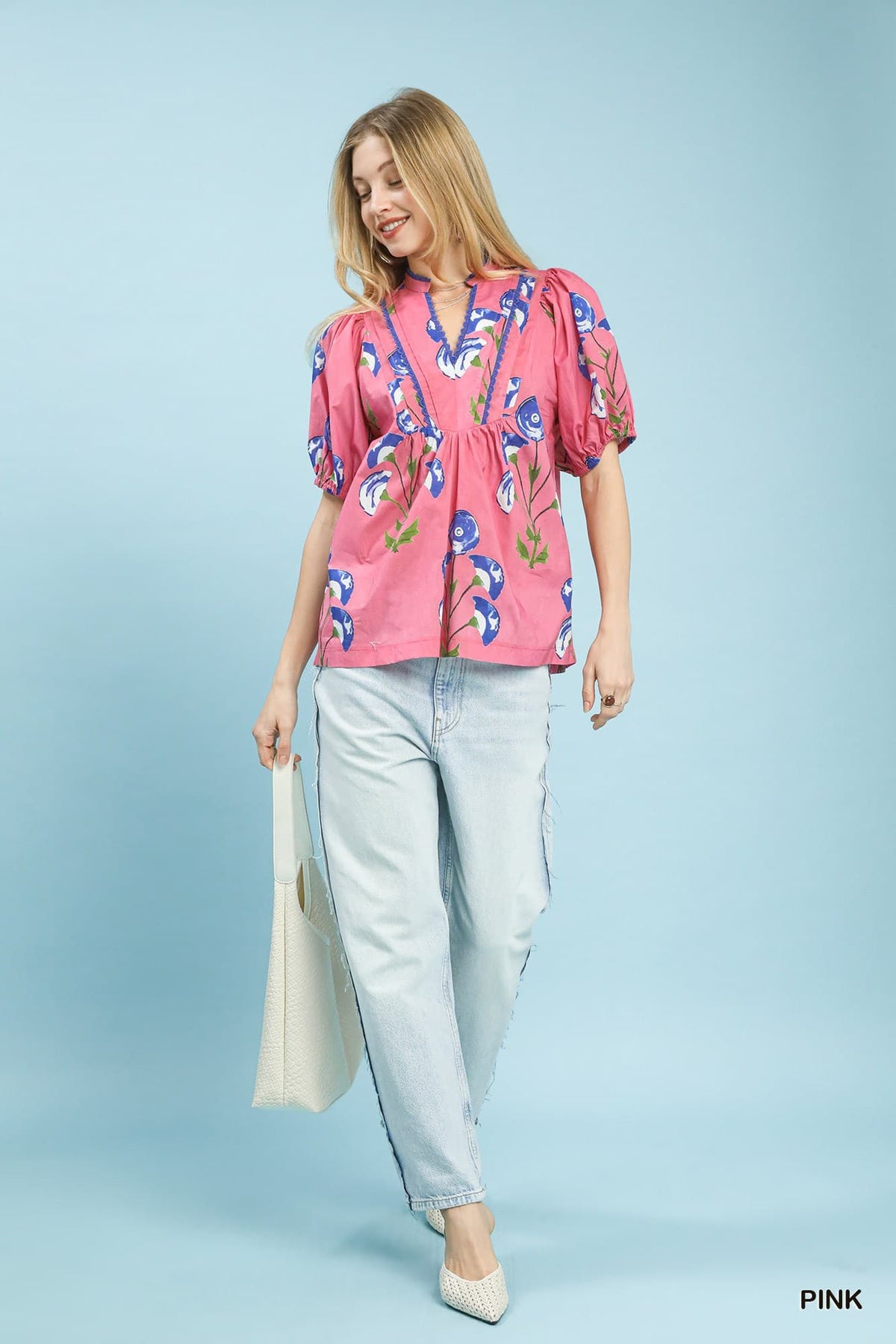 Pink Flowered Shirt