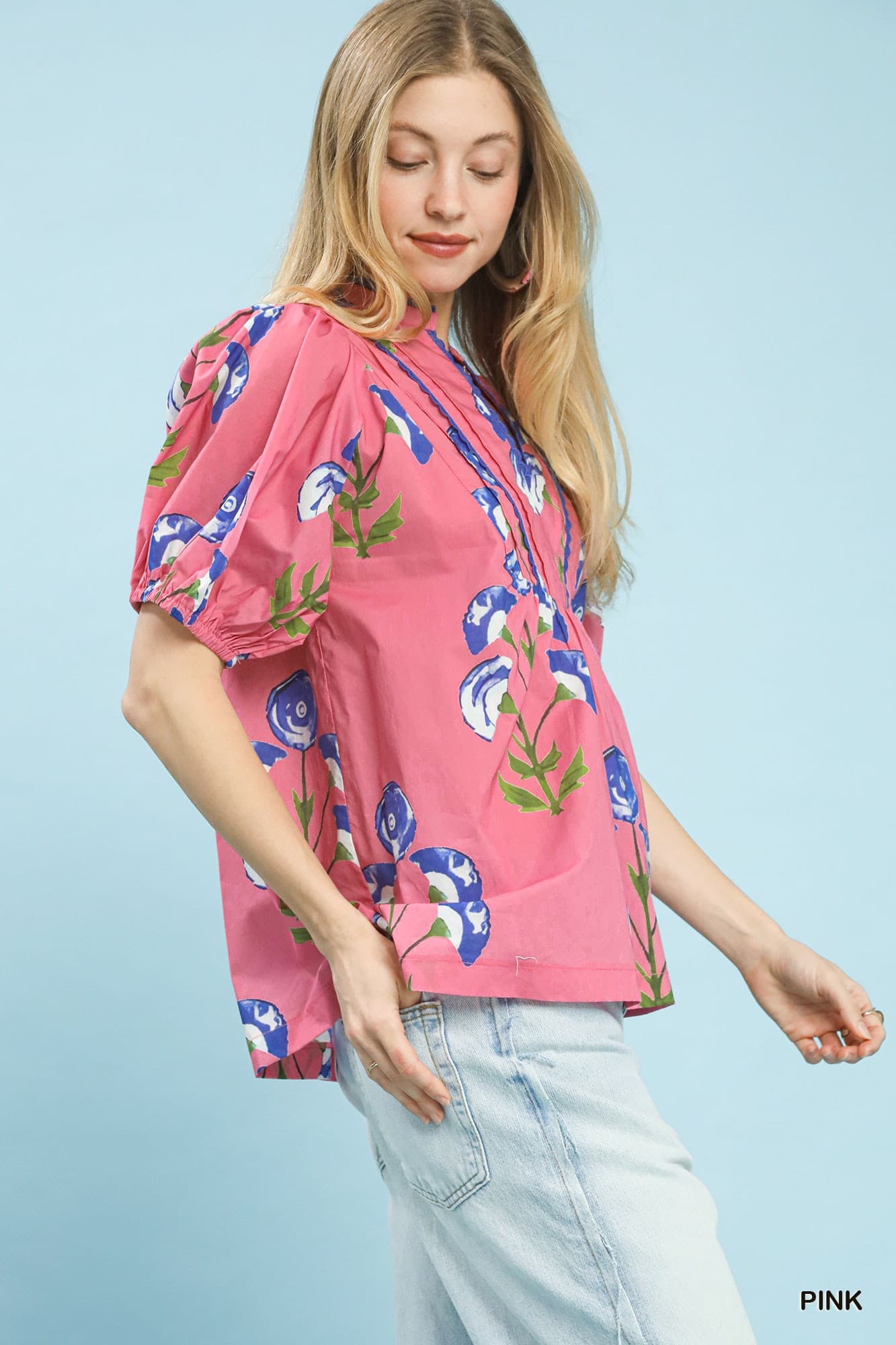 Pink Flowered Shirt