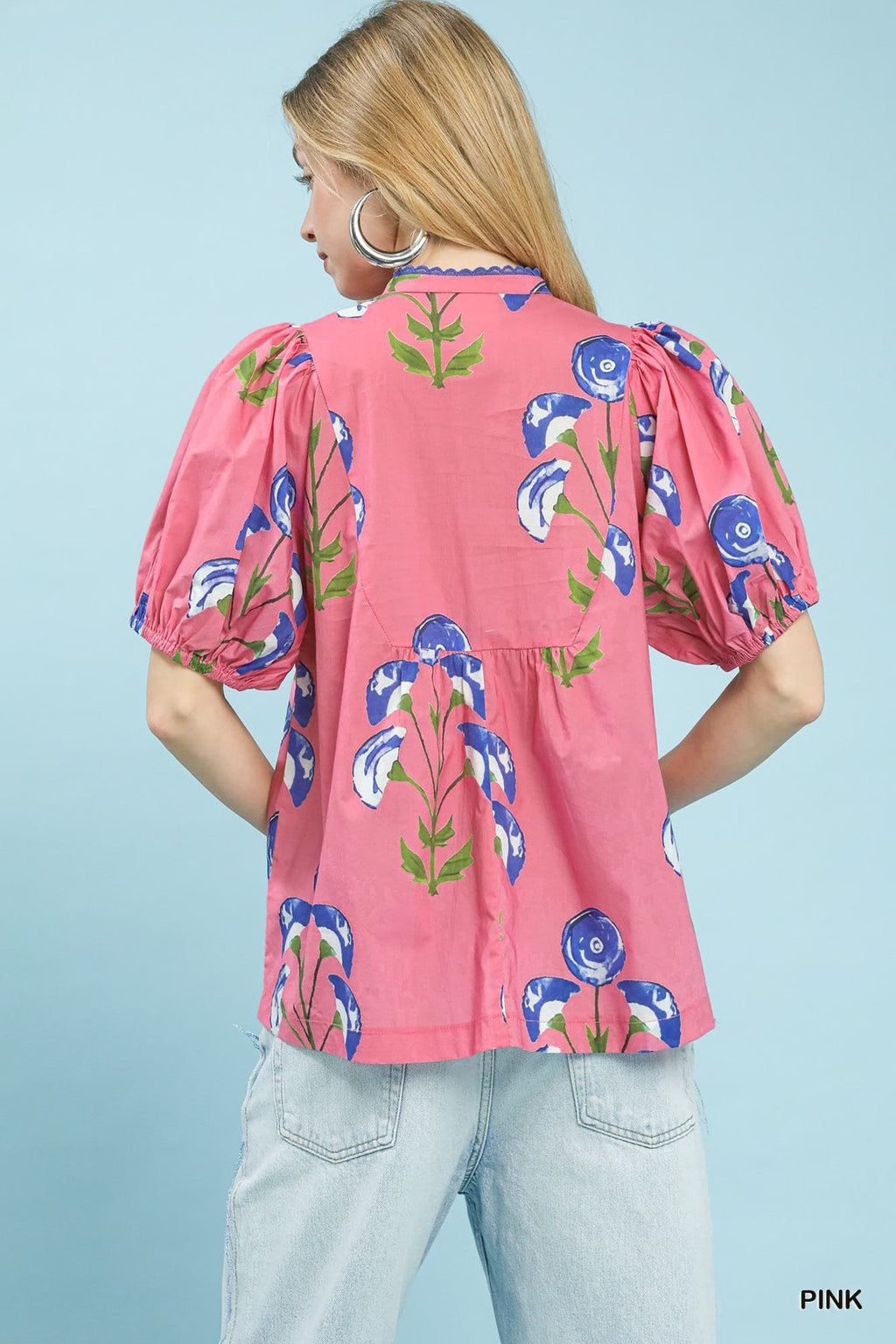 Pink Flowered Shirt