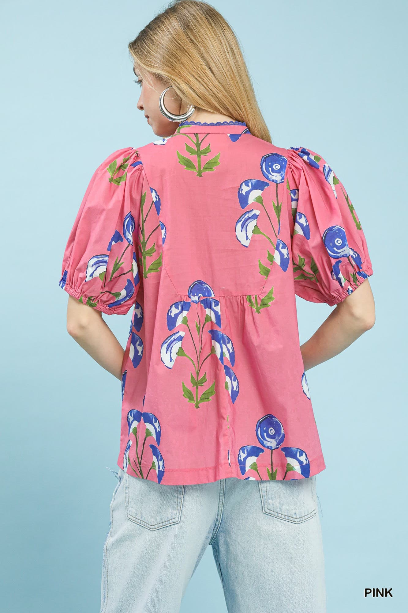 Pink Flowered Shirt