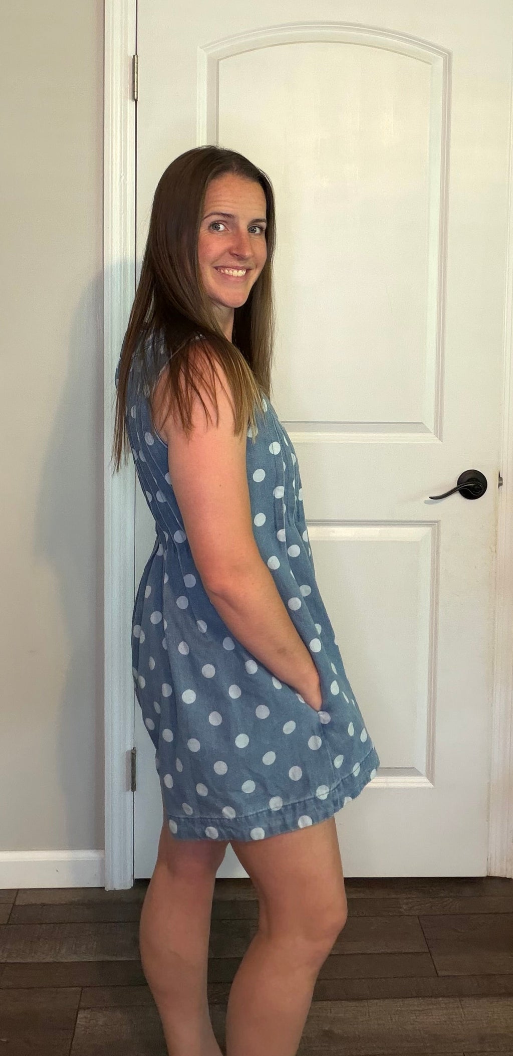 Denim Polkadot Romper