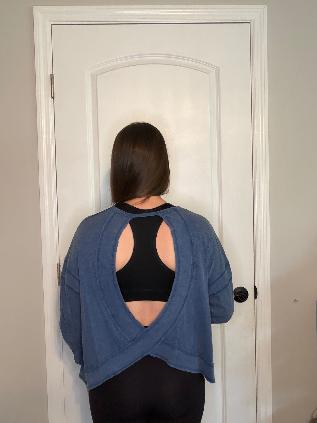 Long Sleeve Open Back Top