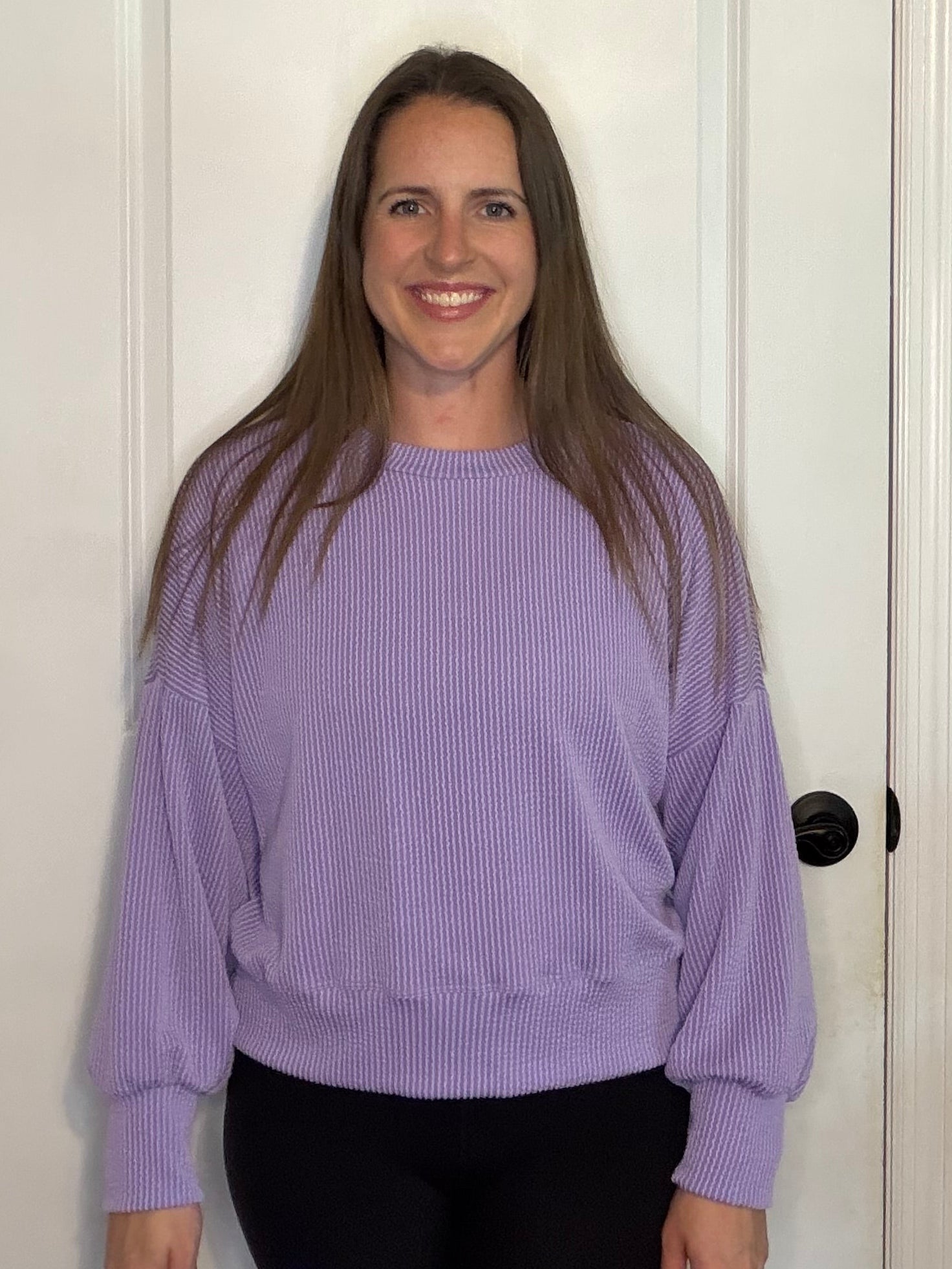 Lilac Ribbed Long Sleeve Shirt