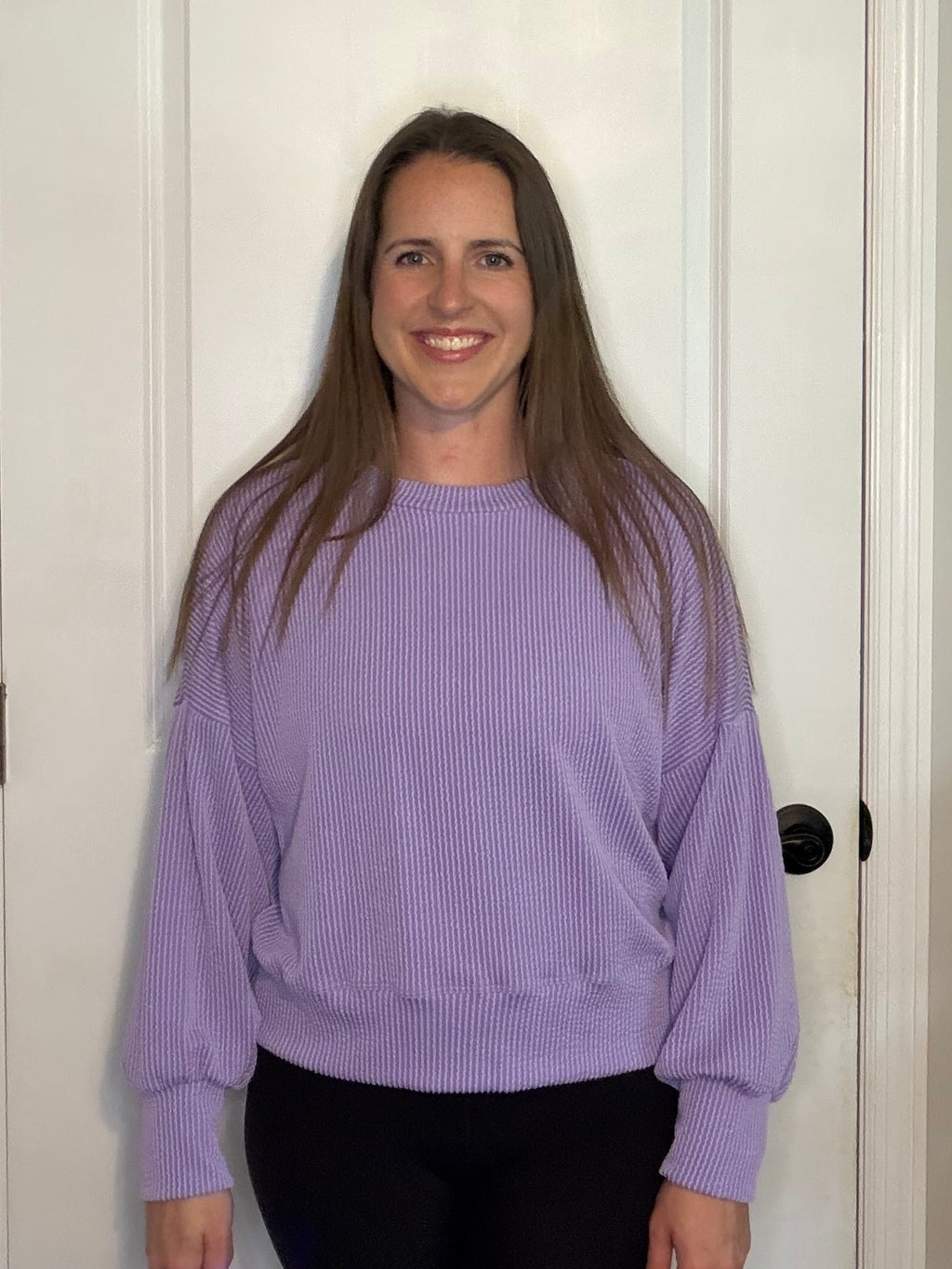 Lilac Ribbed Long Sleeve Shirt