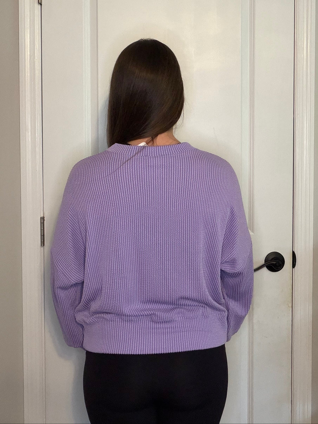 Lilac Ribbed Long Sleeve Shirt