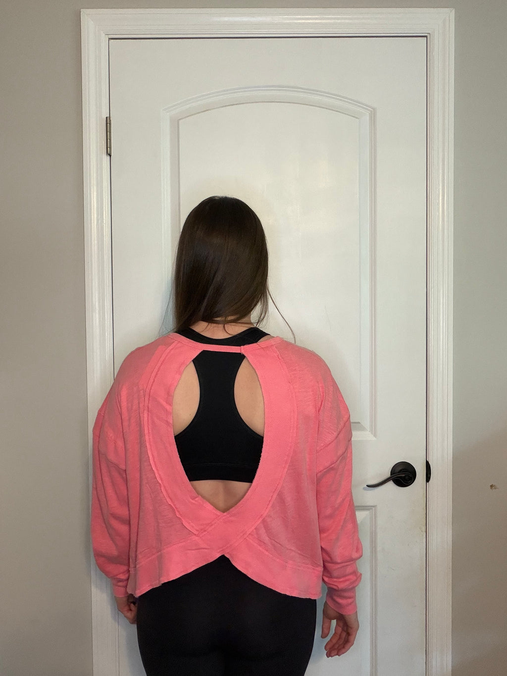 Long Sleeve Open Back Top