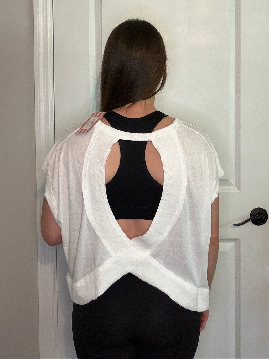 Short Sleeve Open Back Shirt