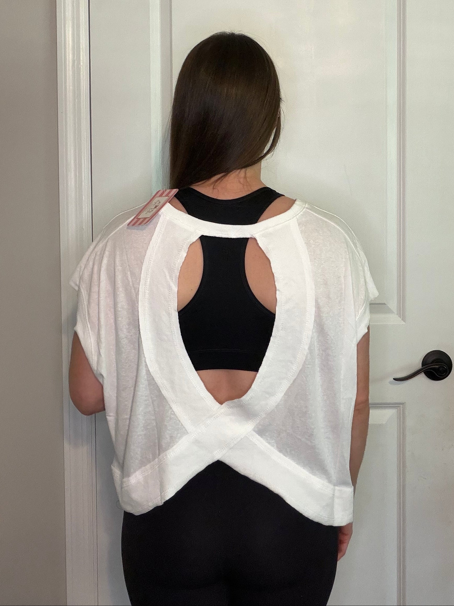 Short Sleeve Open Back Shirt