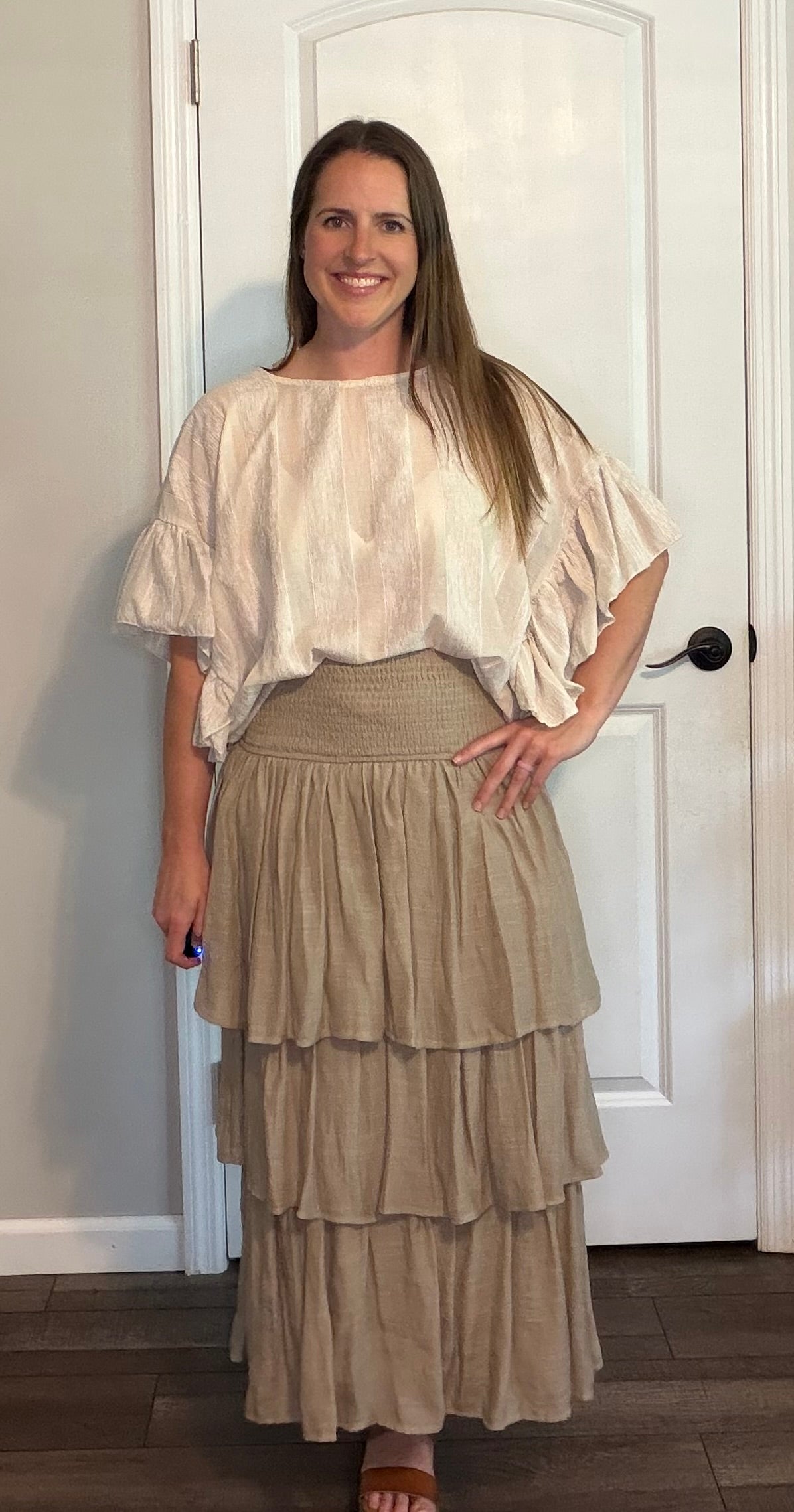 Taupe Flowy Skirt