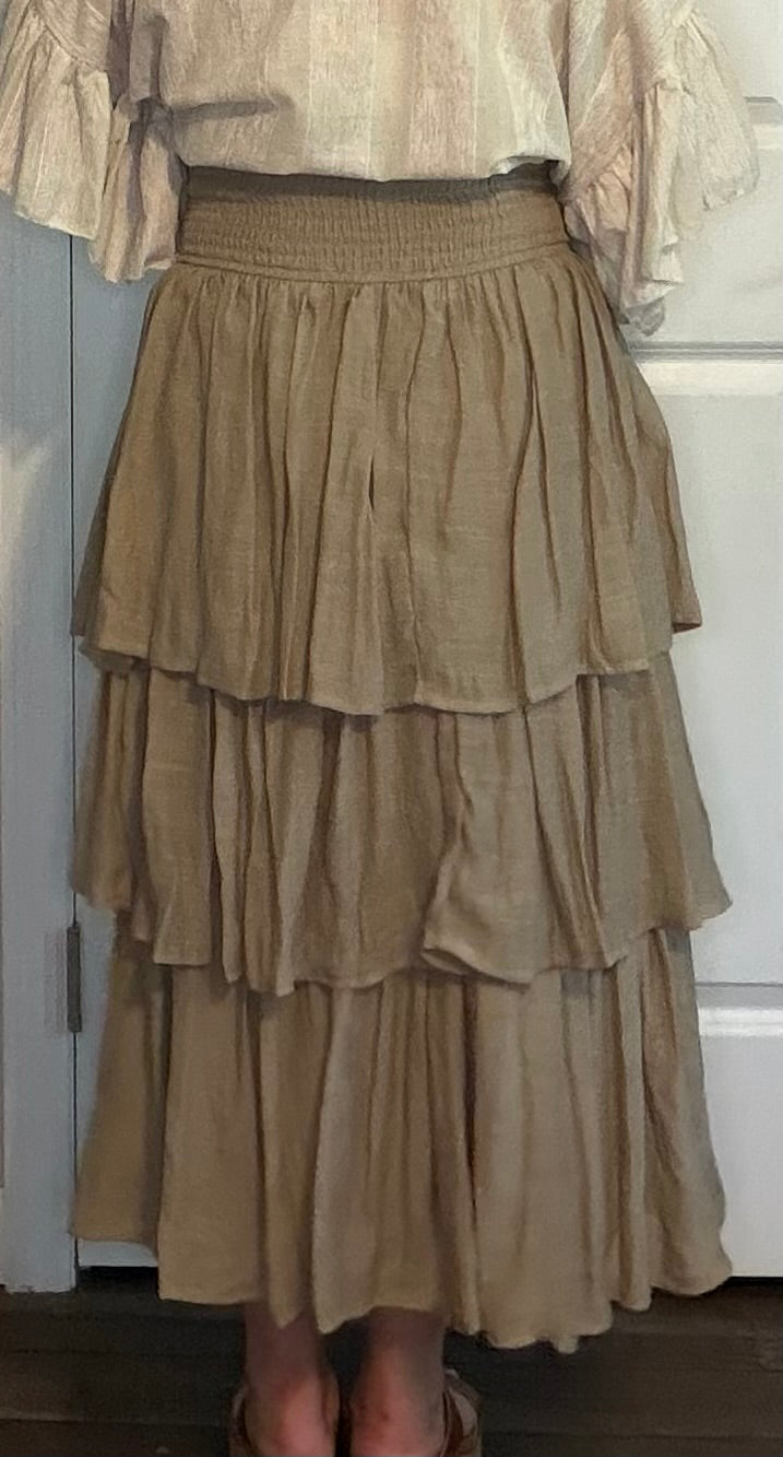 Taupe Flowy Skirt