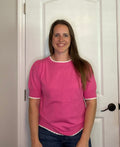 Pink & White Top