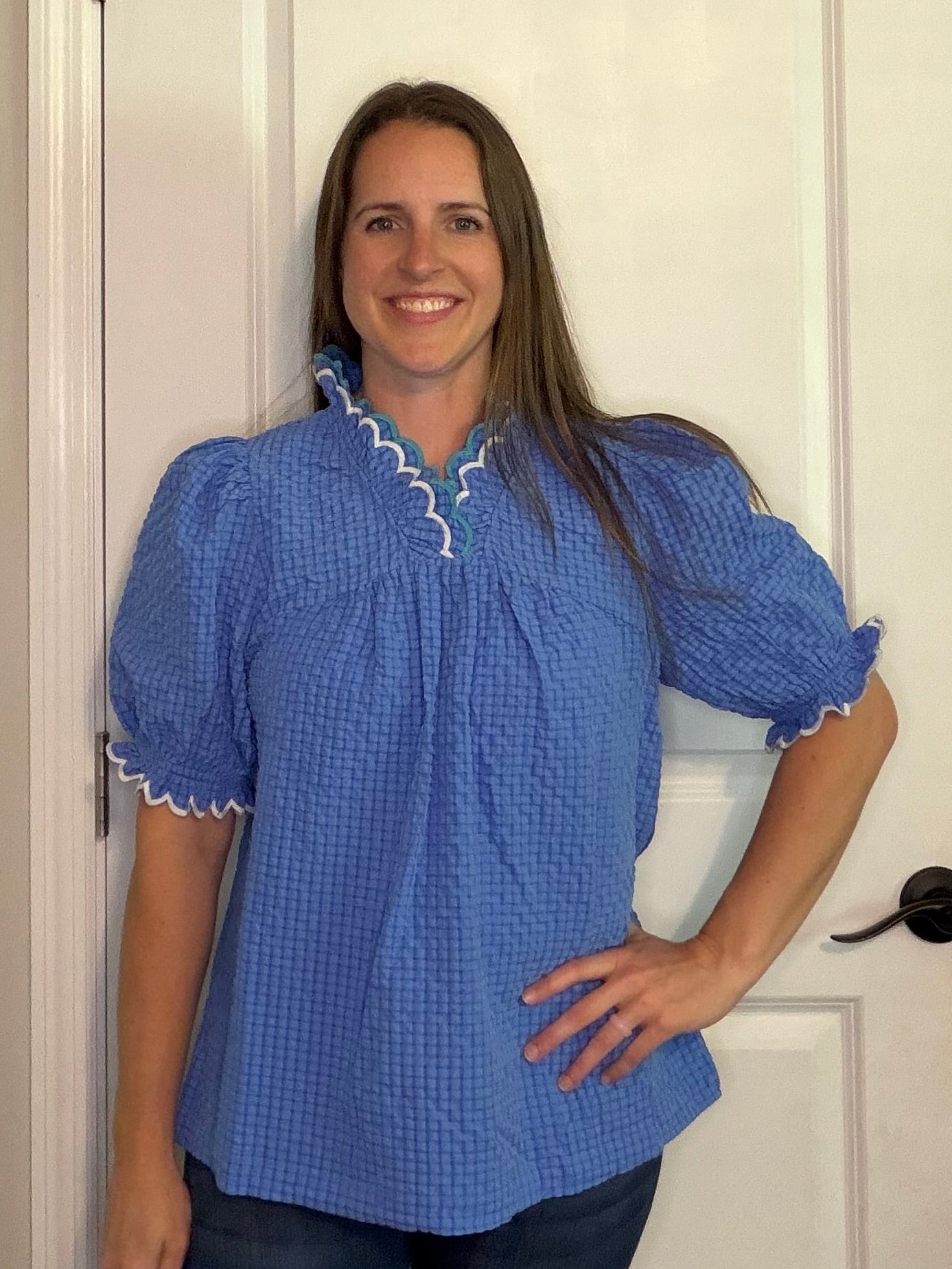 Double Ruffled Neck Top