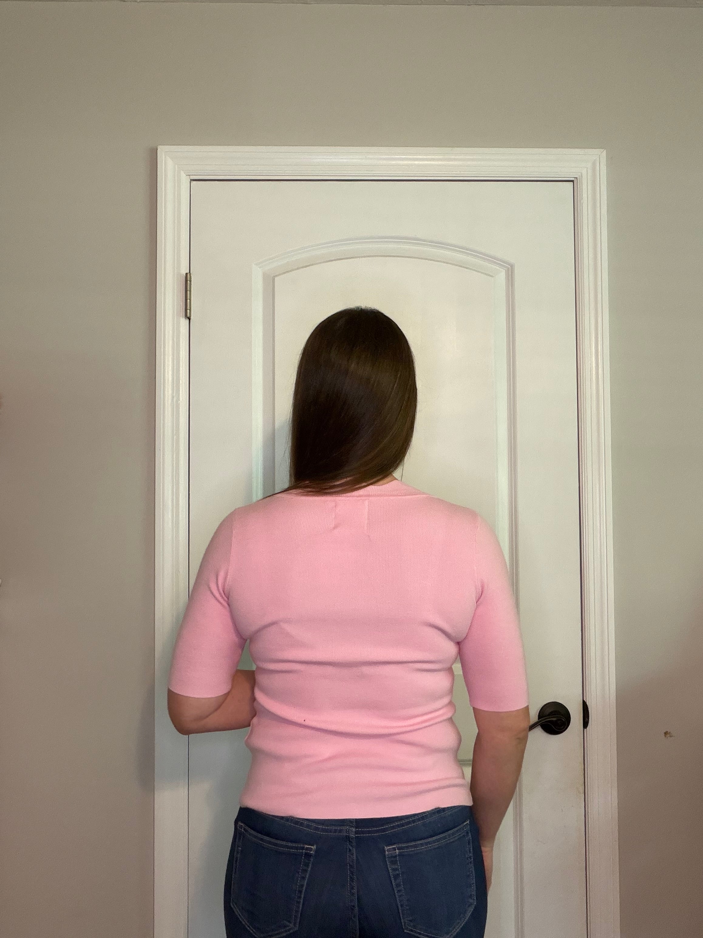 Pink Scalloped Neck Top