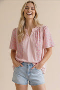 PLUS - Pink Striped & Floral Shirt