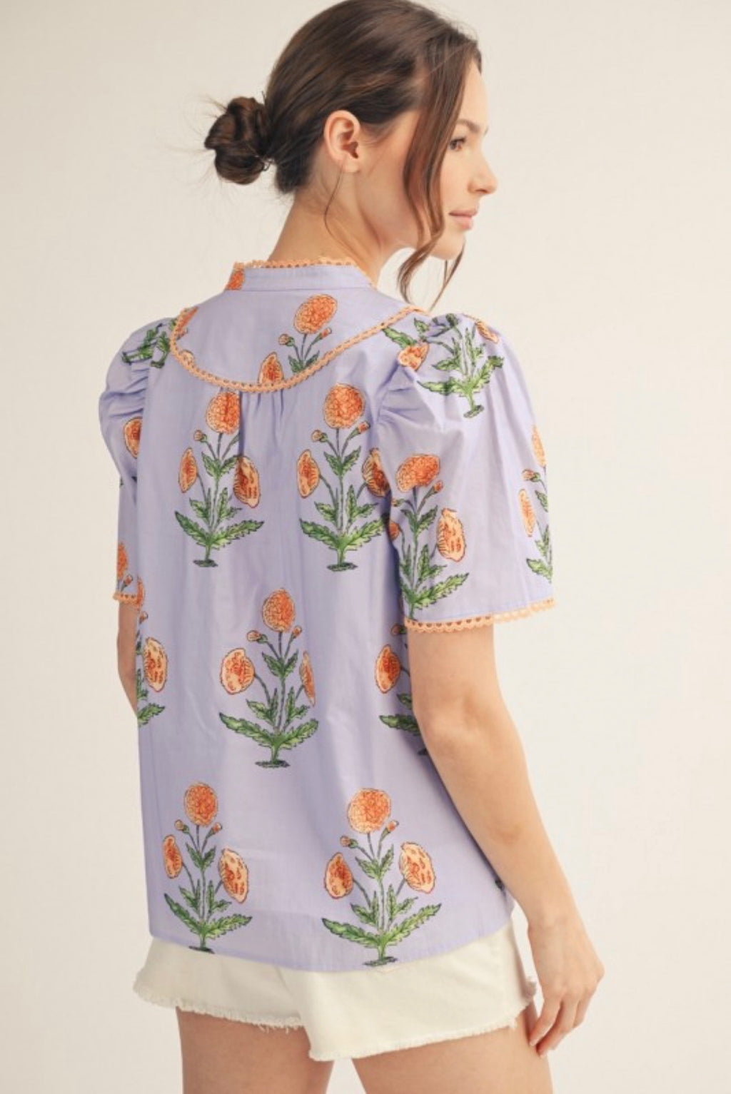 Lilac with Orange Flowers Top
