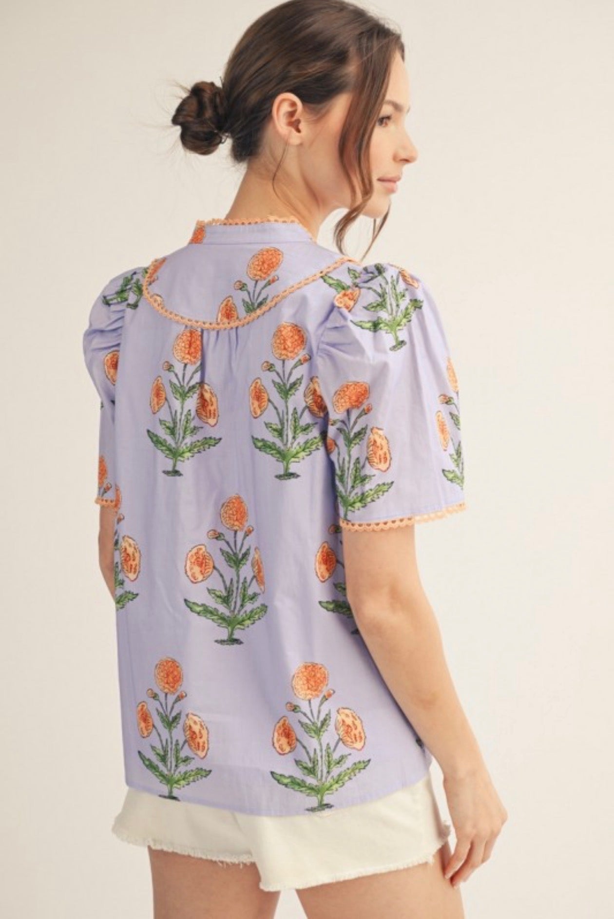 Lilac with Orange Flowers Top