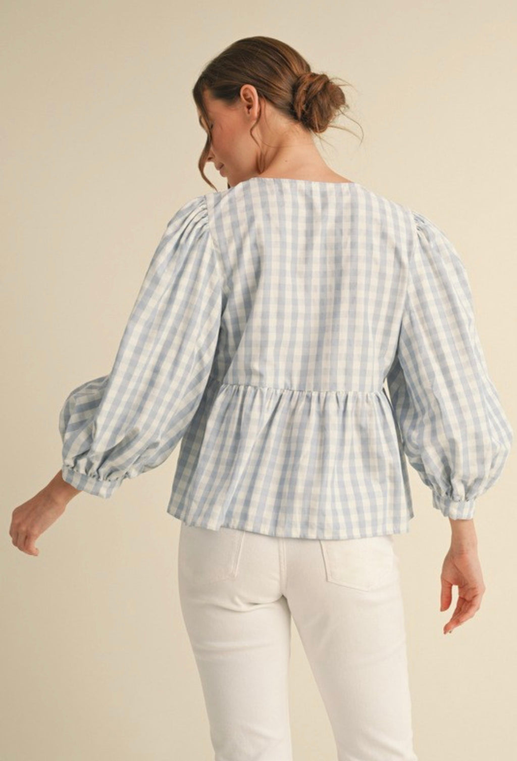 Sky Blue Gingham Top