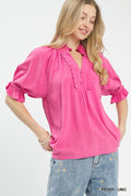Hot Pink Scalloped Top