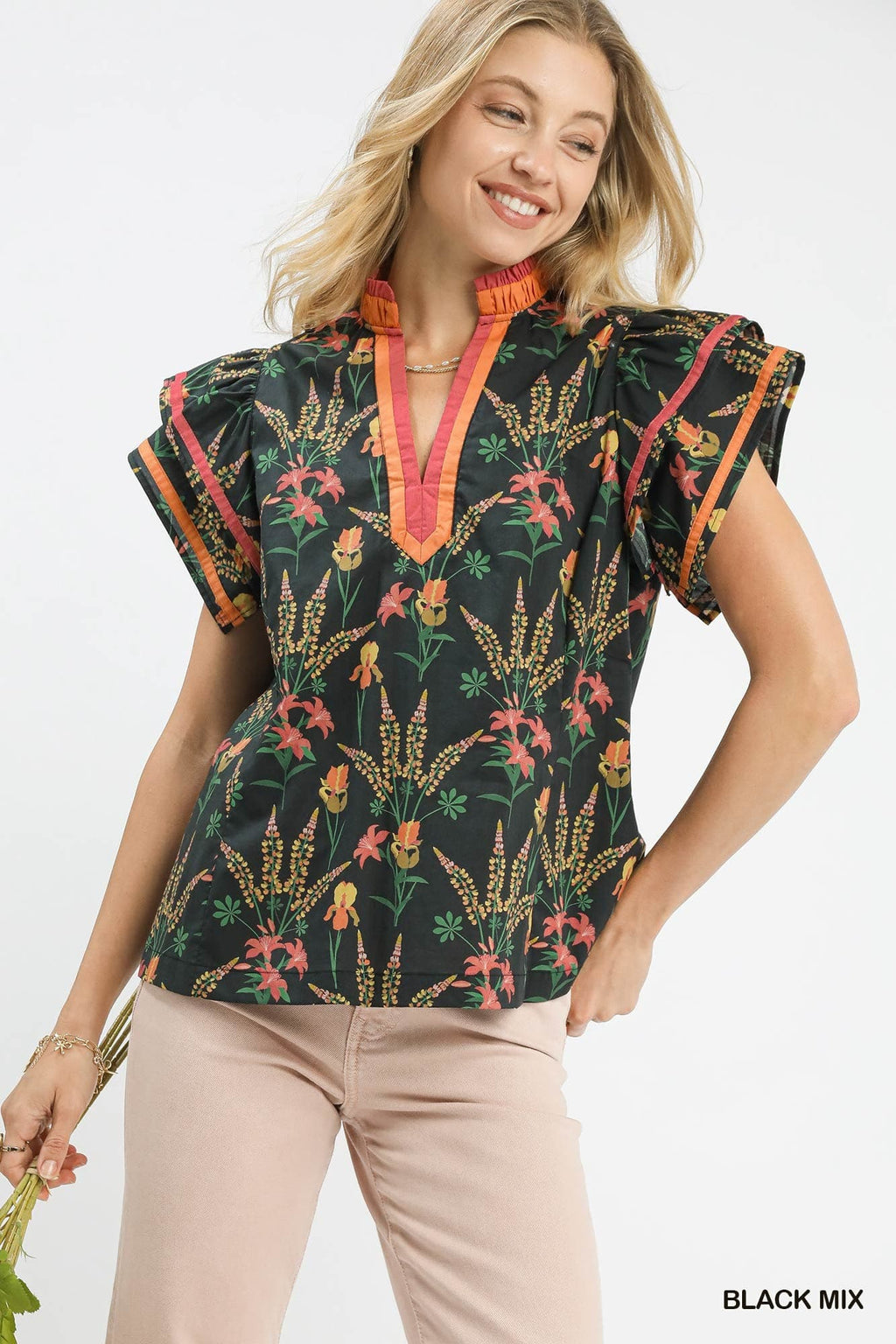 Black & Orange Top