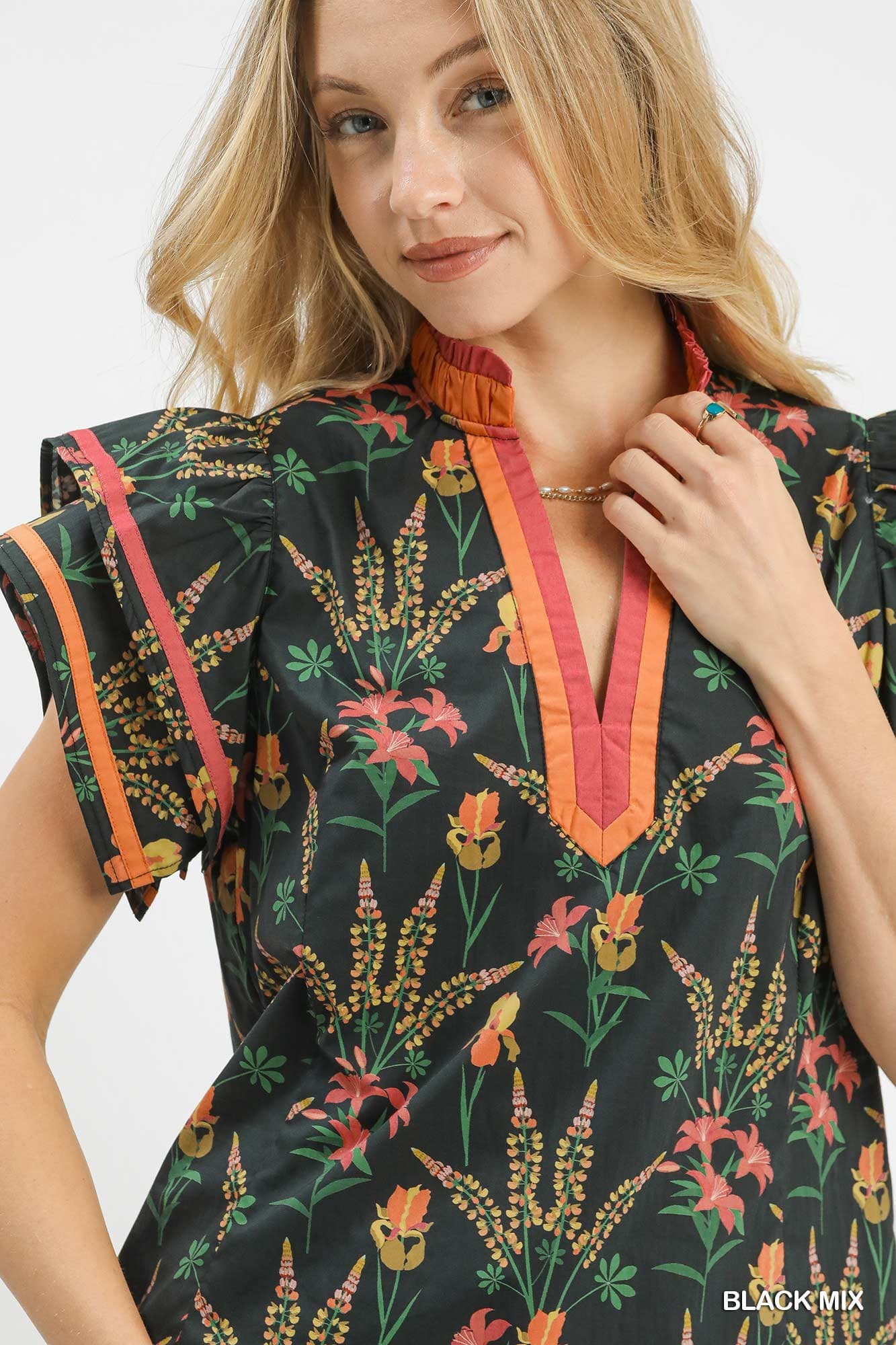 Black & Orange Top