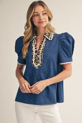 Denim & Cheetah Top