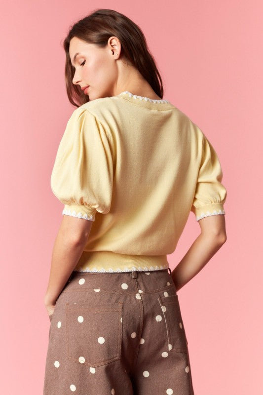 Brown Polka Dot Denim Pants