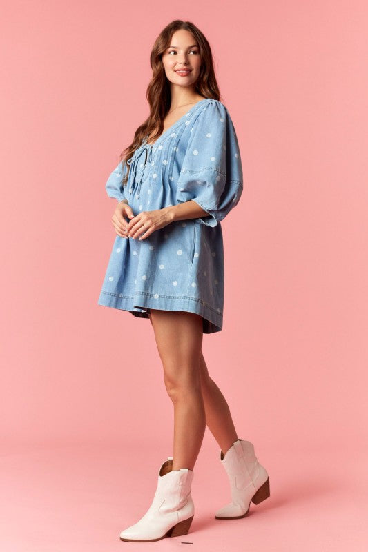 Deep V Polka Dot Romper