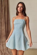 Denim Polka Dot Mini Dress