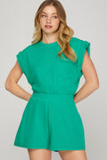 Braided Green Romper