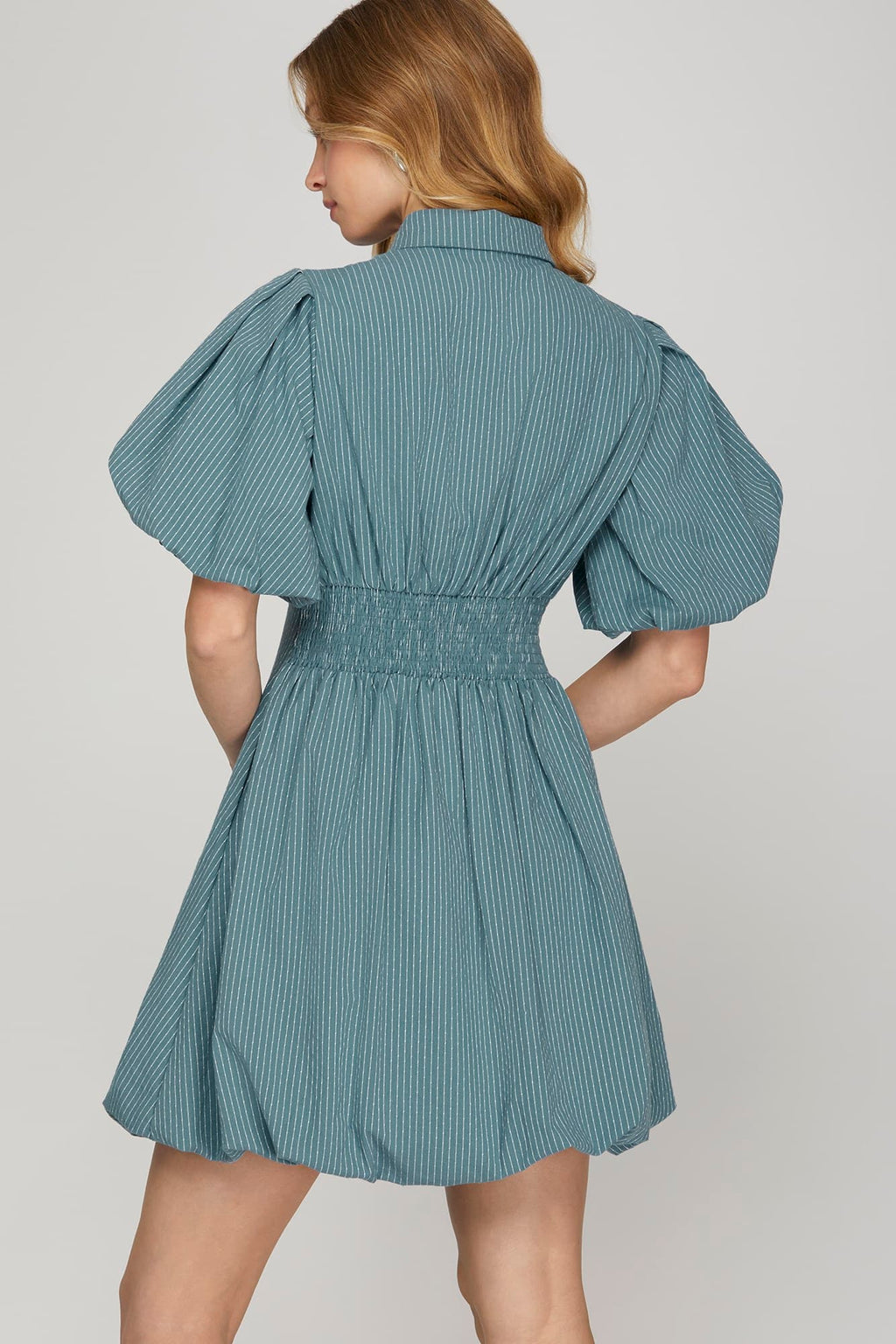 Striped Blue Bubble Dress