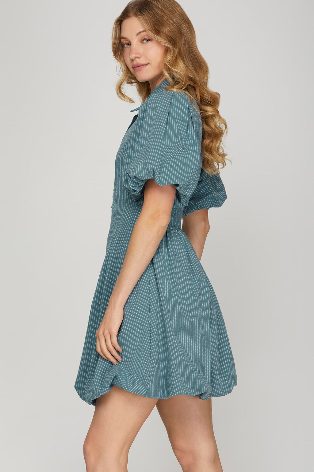Striped Blue Bubble Dress