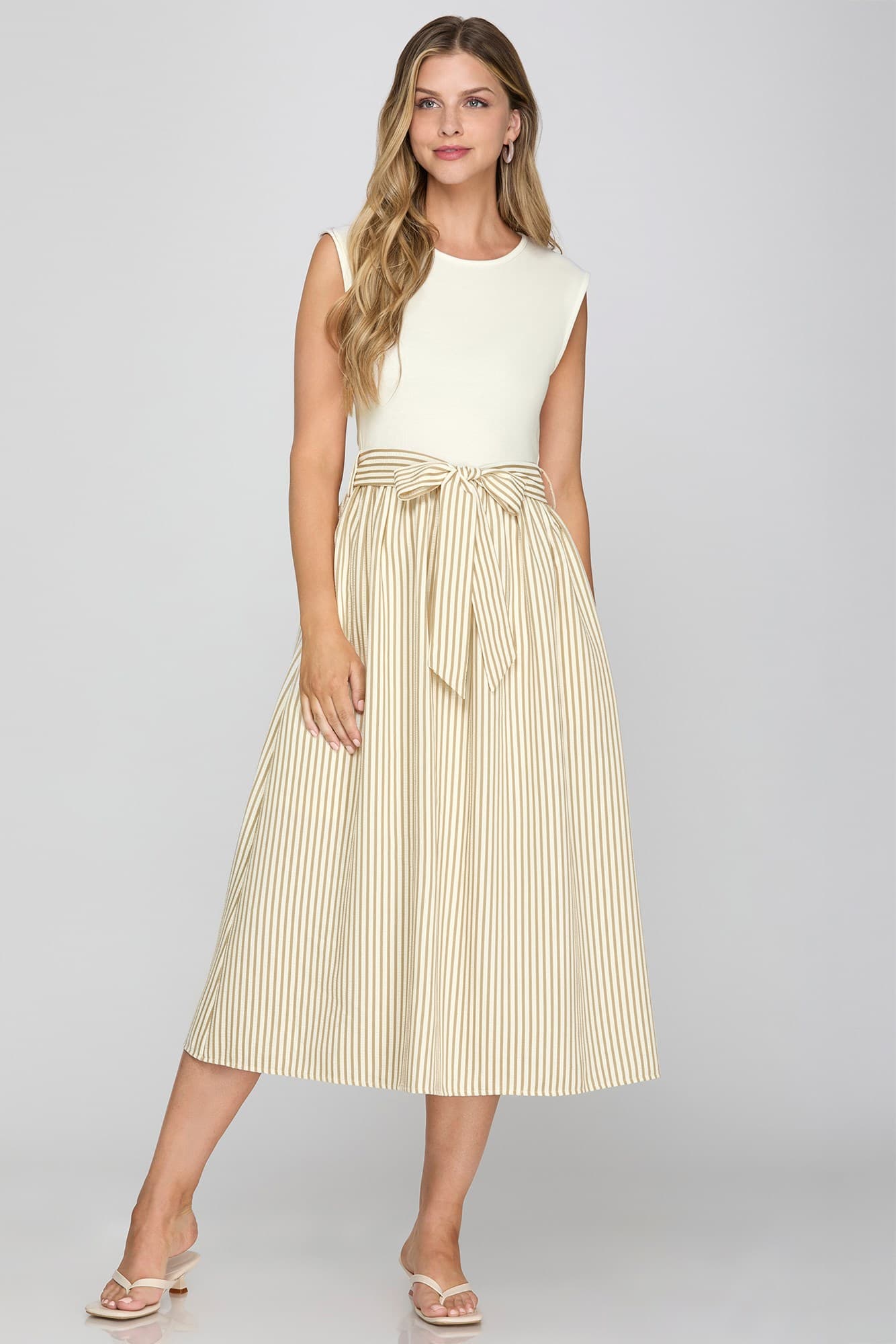 Taupe Bow Dress