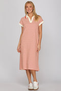 Red Striped Midi Dress