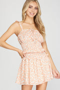 Peach Floral Skirt Set