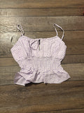 Purple Gingham Crop Top
