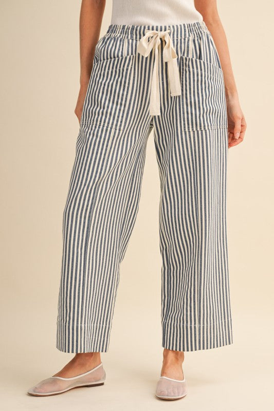 Navy Striped Pants