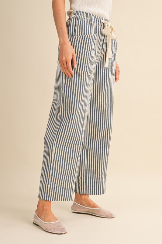 Navy Striped Pants