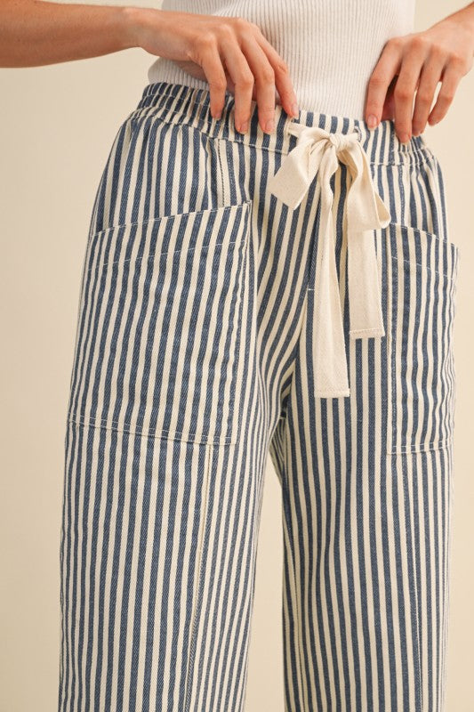 Navy Striped Pants
